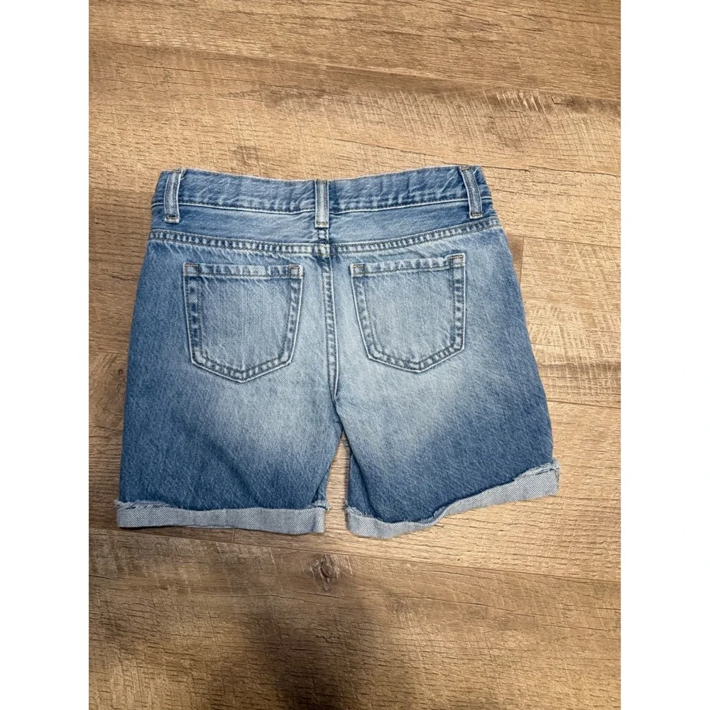 The Children's Place Girl's Midi Long Jean Shorts Light Wash Size 8 Distressed